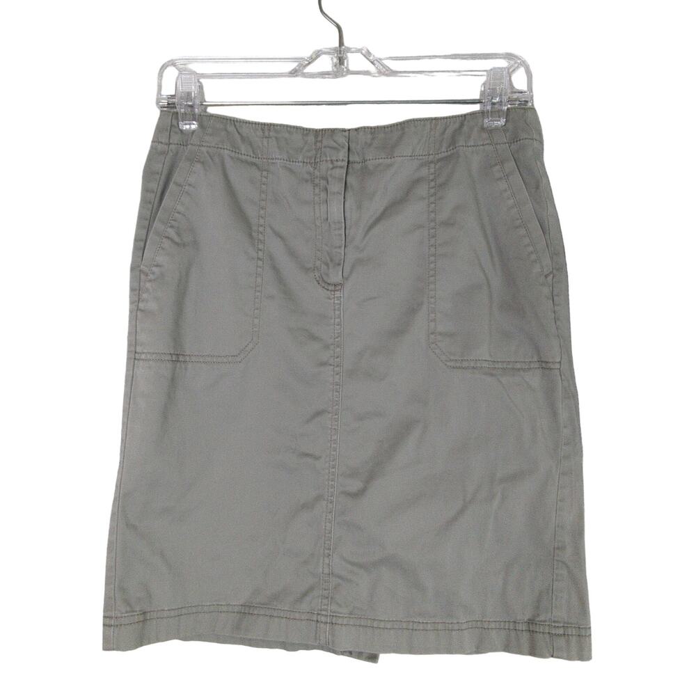 J Jill Live In Chino Skirt Womens 4 Green Missy Stretch‎ Pockets